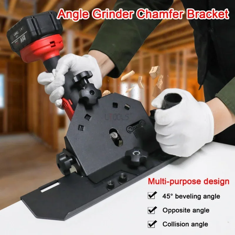 Woodworking 125 Type Angle Grinder Chamfer Bracket Screw Installation  45° Chamferer Utility Ceramic Tile Chamfer Hand Tools DIY