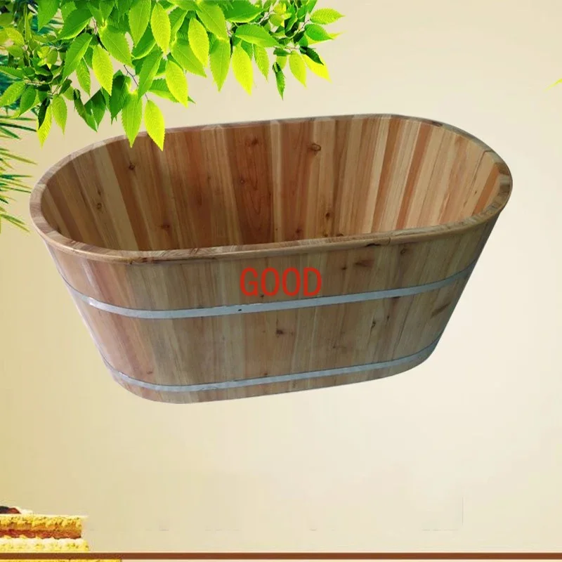 

Major Solid Wooden Bathtub Large Beautiful Drainable Insulation Bubble Bath Medicated Faucet Banheira Dobravel Furniture CY50YT