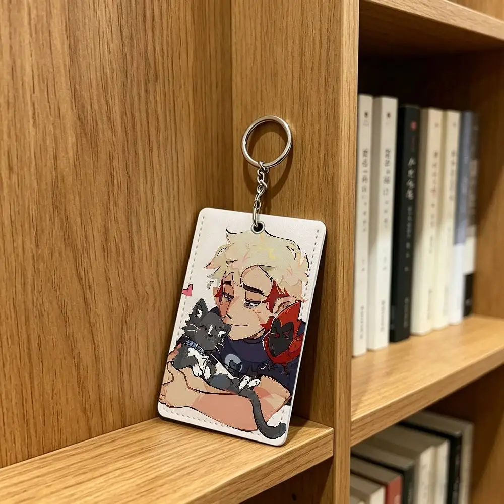 T-The O-Owl House H-Hunter Card Case Leather Card Holder Keychain Key Ring Door Access Tags ID Card Case Keychain view 4