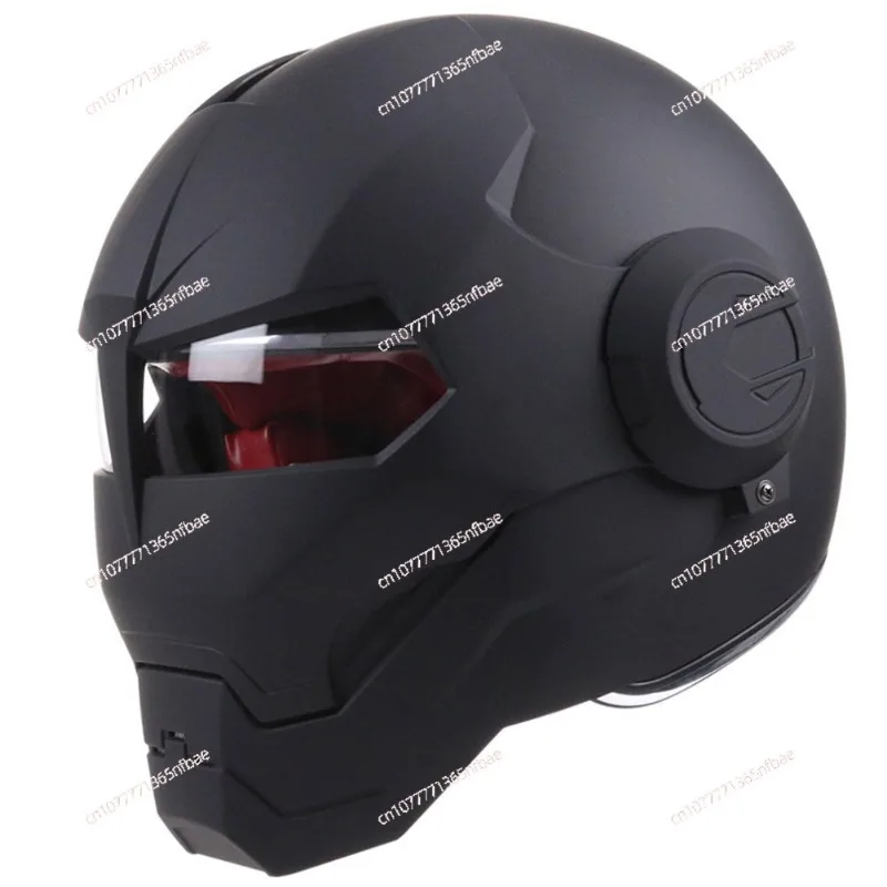 

Motorcycle Helmet Personality Cool Iron Man Full Helmet, Retro Transformers Face Helmet