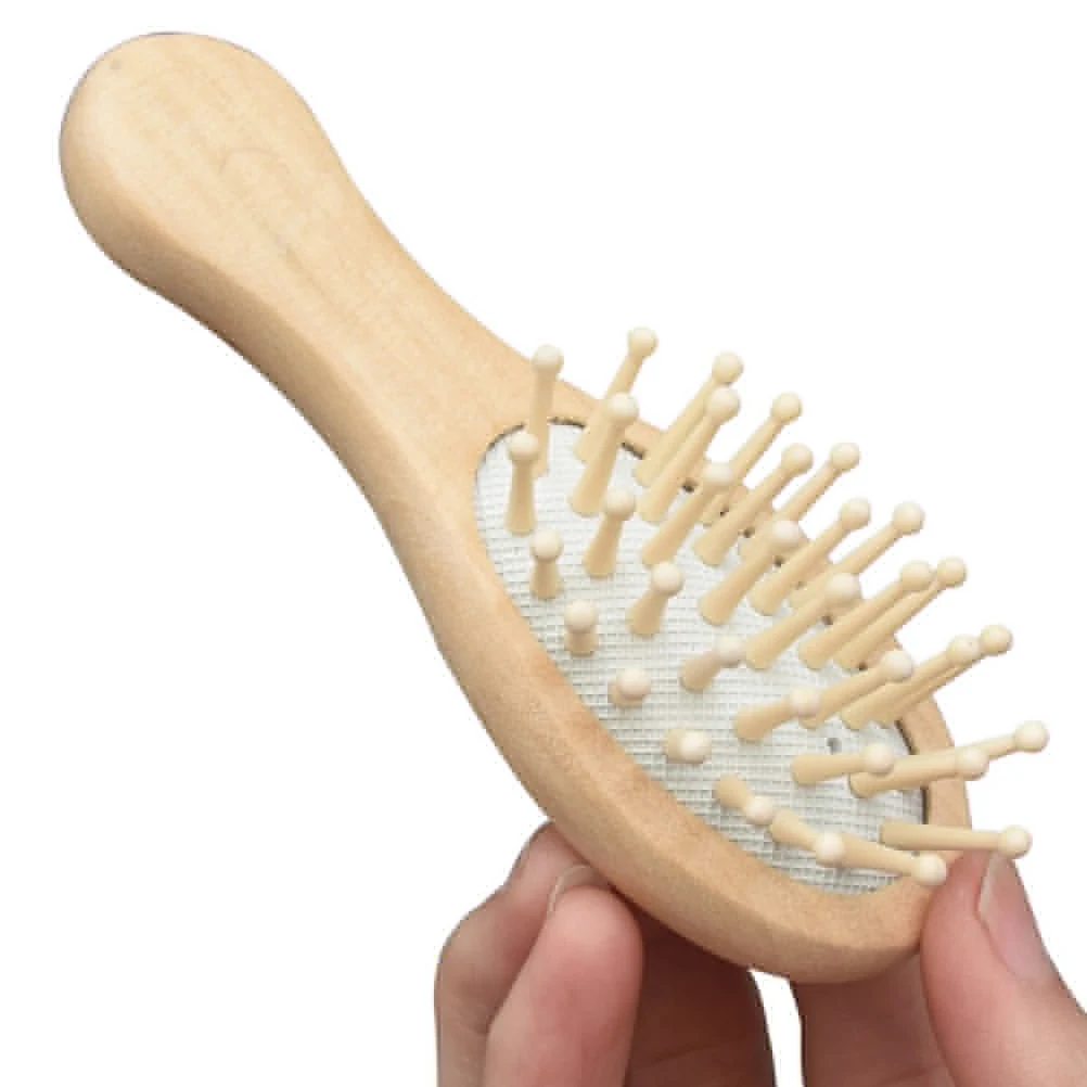 

Wooden Massage Comb Scalp Hair Brush with for Bath Travel Portable Stylish