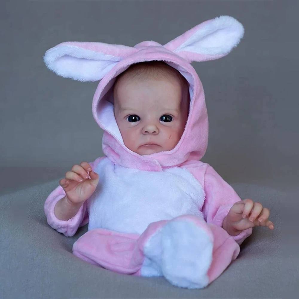 14 Inch Tink Lifelike Reborn Baby Doll Handmade 3D Painted Skin with Visible Veins Limbs Soft Cloth Body Doll Toy Christmas Gift