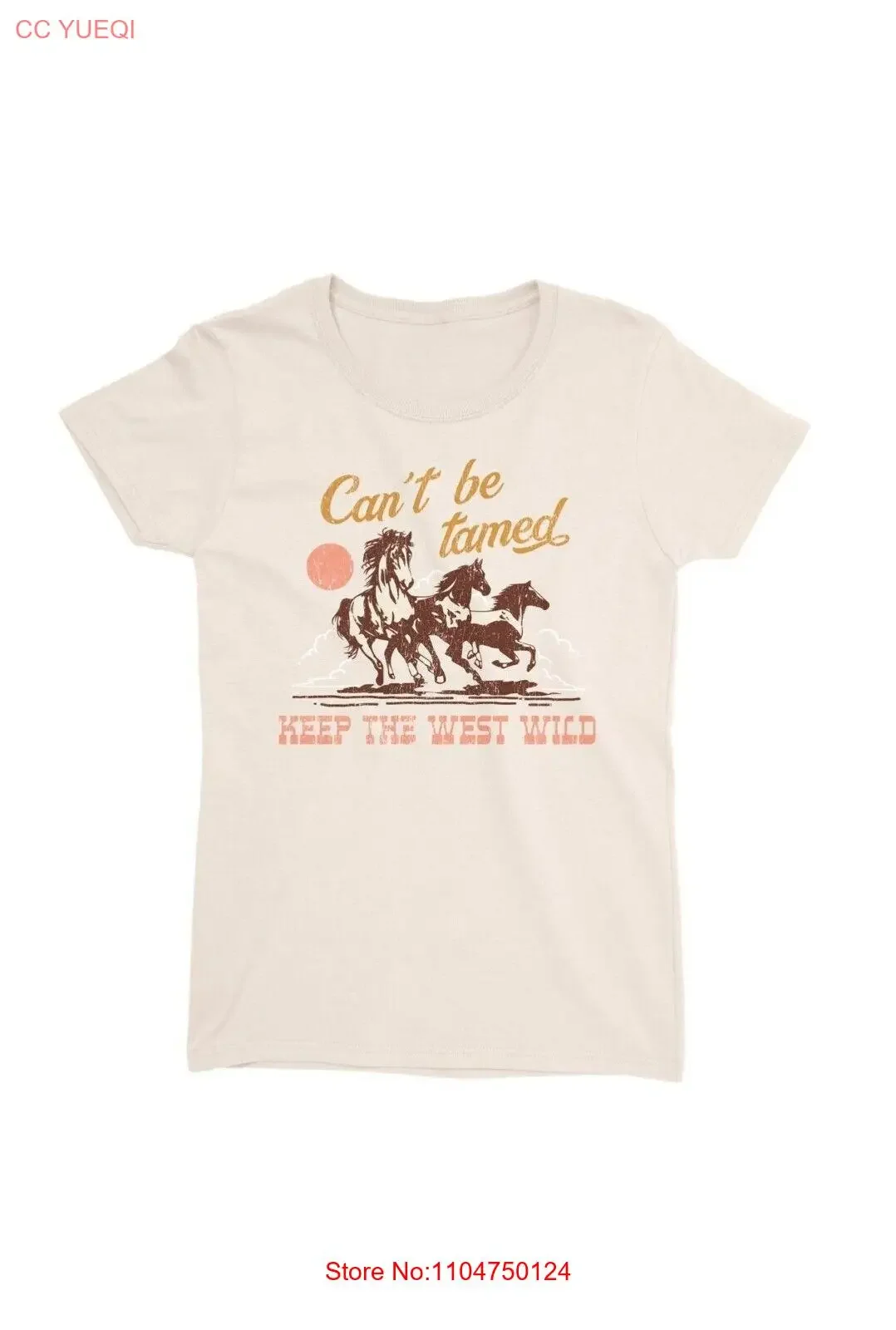 Camiseta Natural de los caballos no se pueden domar el país para mujer, Top cómodo y elegante lavado vintage para uso diario, versátil