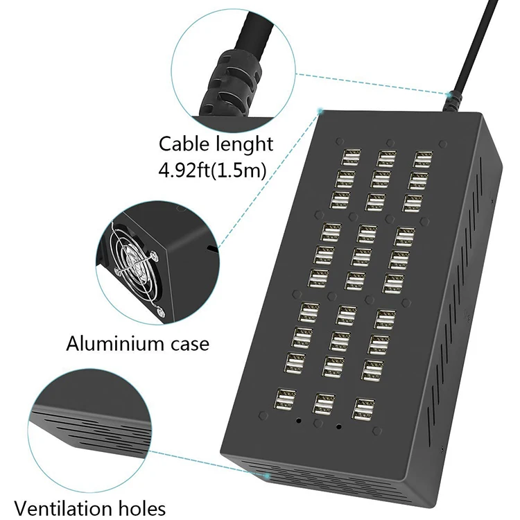 30 ports multi charger for mobile phone usb charger fast charging