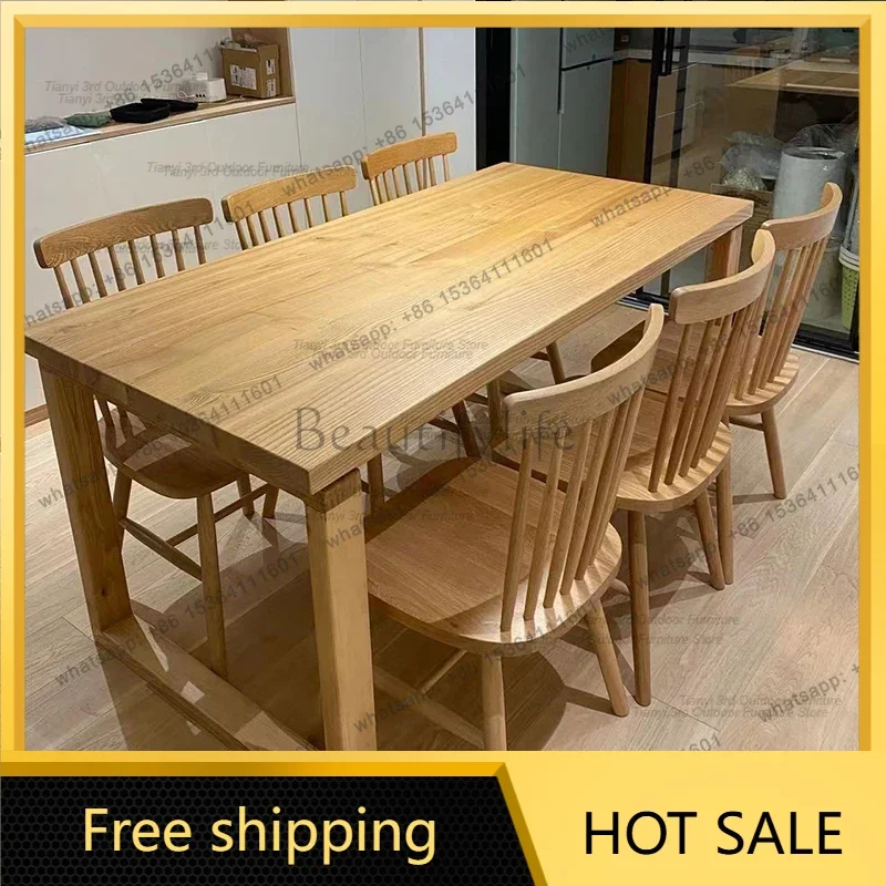 zj.Japanese Kitchen Dining Tables Nordic Office Dinette Wooden Dining Tables Coffee Living Room Home Furniture Tavolo Pranzo LLD