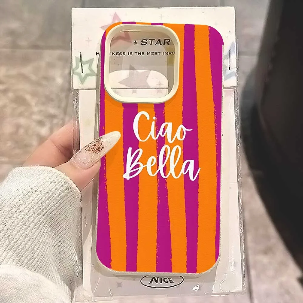 Boho Vibes Ciao Bella Handyhülle für iPhone 17 16 15 14 13 12 11 Pro Max 16 15 Plus XR Silikon Matt Weich Stoßfest – Detail 1