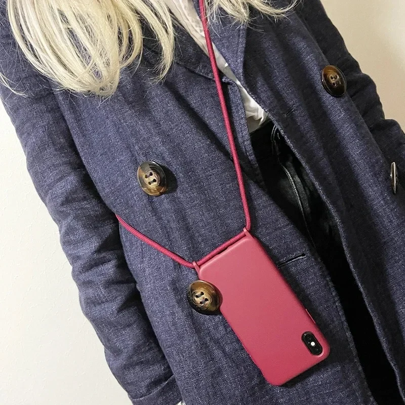 

Оригинальные жидкие силиконовые чехлы для iPhone 15, 14, 13, 12, 16 Pro Max X 6, 7, 8 Plus, ремешок через плечо, мягкий чехол-конфет