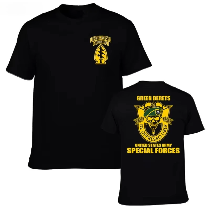 

2025 New Special Forces Military Tshirt Men's Cotton Airborne Y2K Style Tactical Tee Top Hot Selling Branded Combat Streetwear