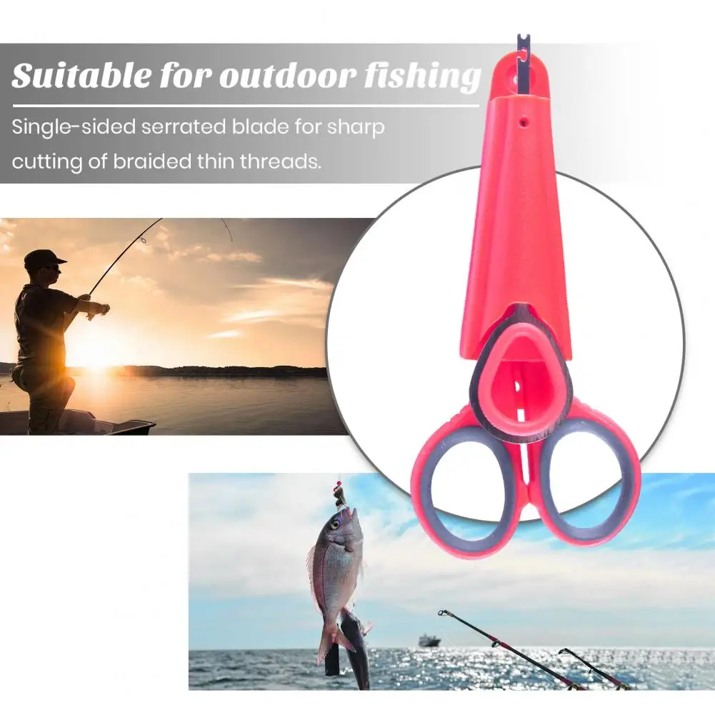 

Sturdy Fishing Scissors Strong Fishing Scissors Versatile Folding Fishing Scissors with Lanyard Bag Durable for Anglers