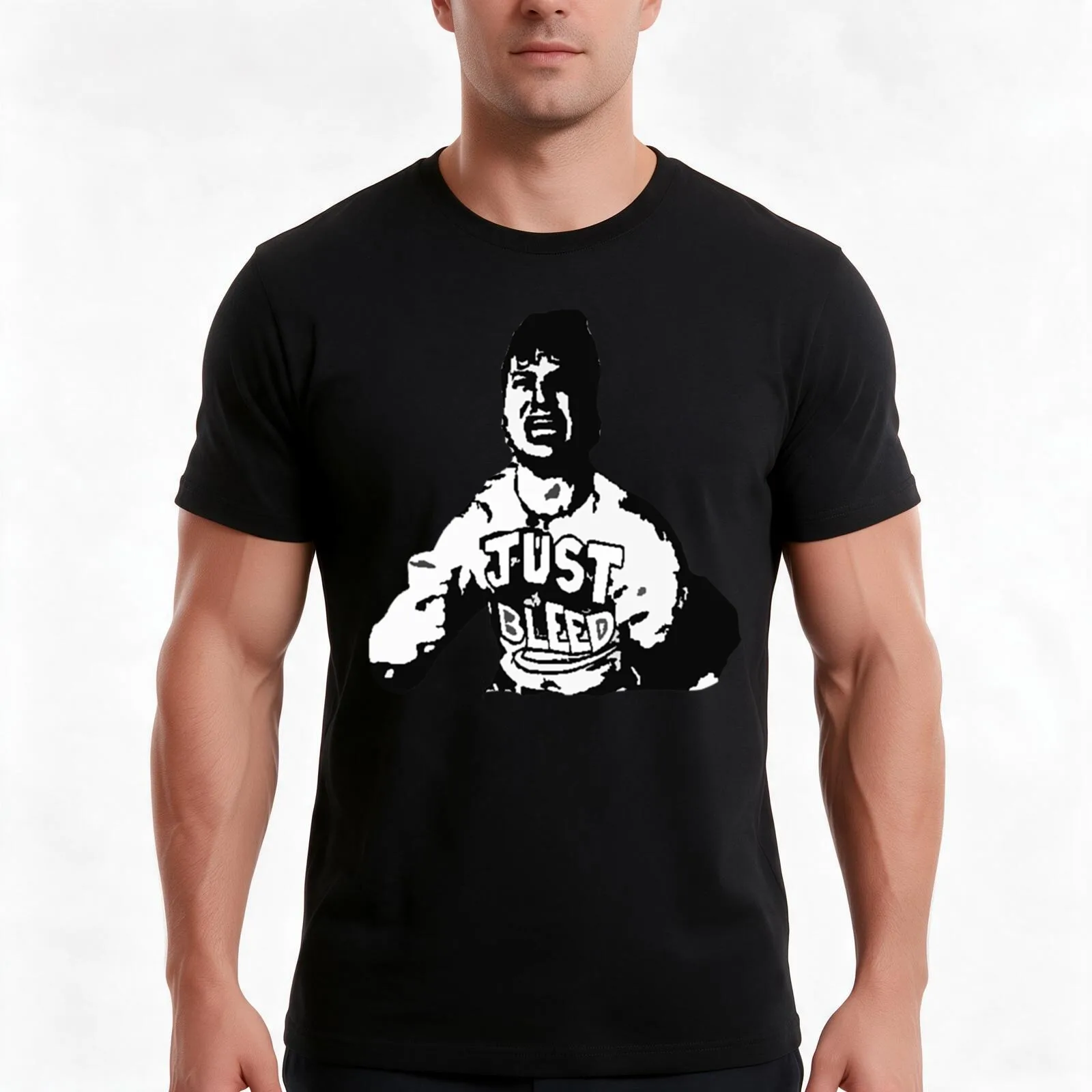 JUST BLEED - The Greatest MMA Meme of all time Classic T-Shirt, Summer Casual Cotton Tee, Oversized Streetwear Tops, 100% Cotton