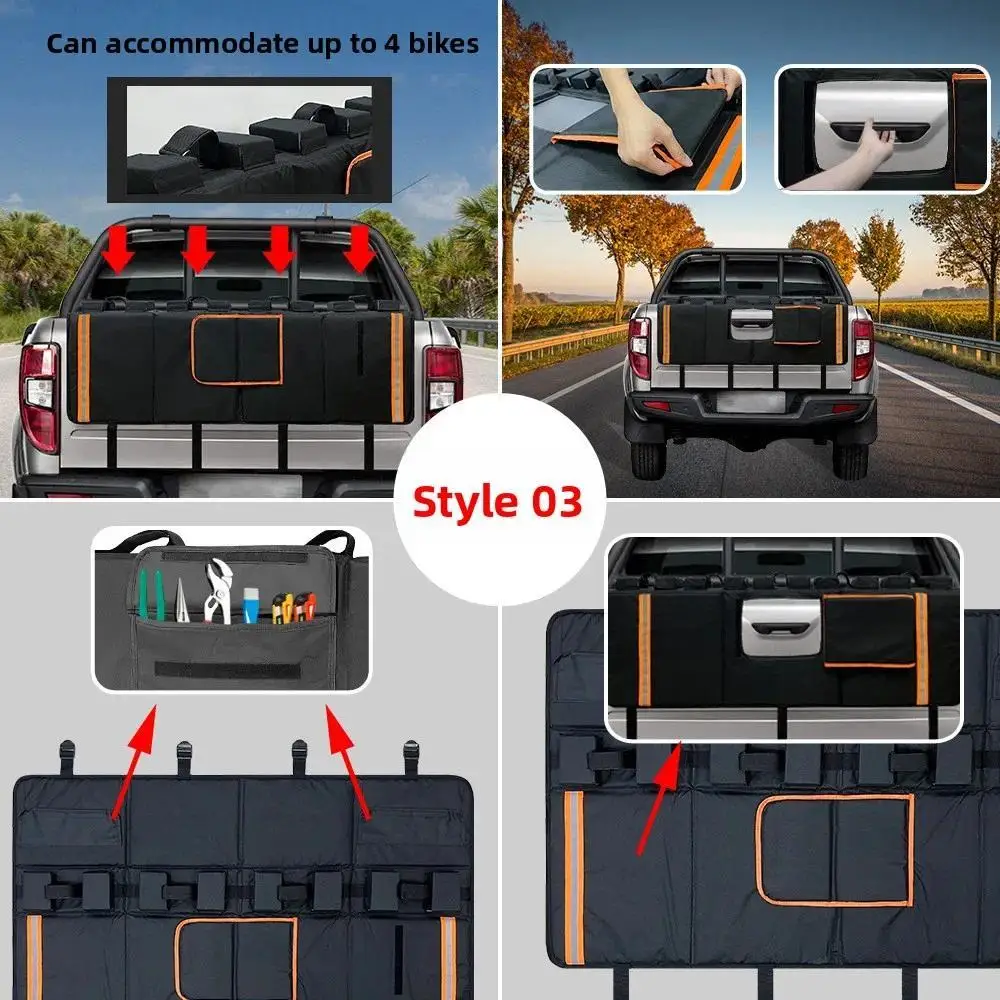 Pickup Truck Tailgate Pad For Mountain Bikes Brand New Tailgate Protection Pad with 3 Tool Pockets 52'' Wide for 5 Bicycles