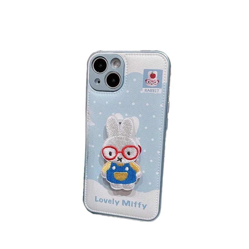 귀여운 미피 폰 케이스 아이폰 17 16 15 14 호환 만화 입체 토끼 홀더 고품질 방지 낙하 완벽한 선물