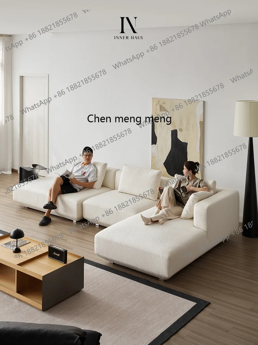 

Minimal small apartment, sofa circle velvet cream wind corner concubine seat fabric sofa