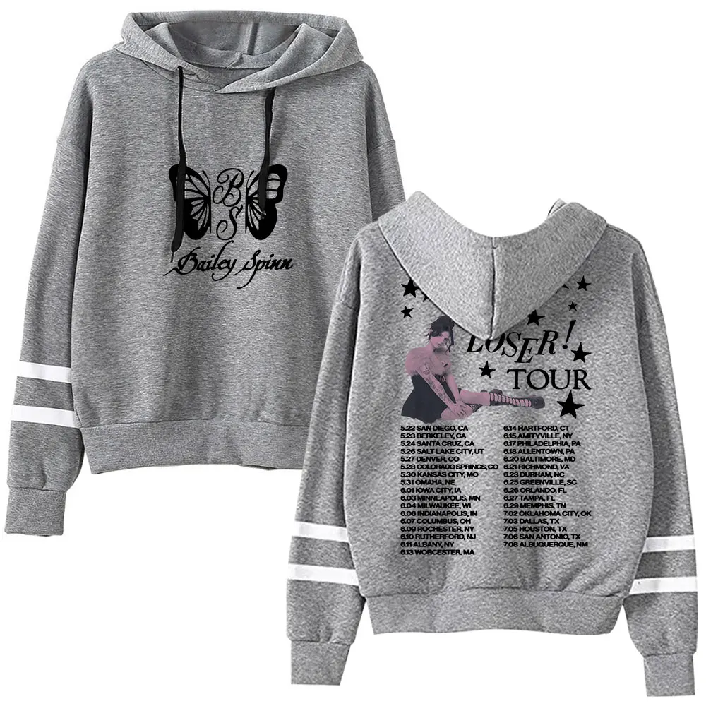 بيلي سبين لوزر تور 2025 ميرش البلوز هوديس جيوب القضبان المتوازية كم للجنسين بلوزات الموضة