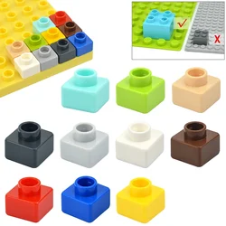 30Pcs Big Size Thin Building Block 1x1 Dots Colorful Classic Large Bricks DIY House Construction Creative Toy Compatible Duploes