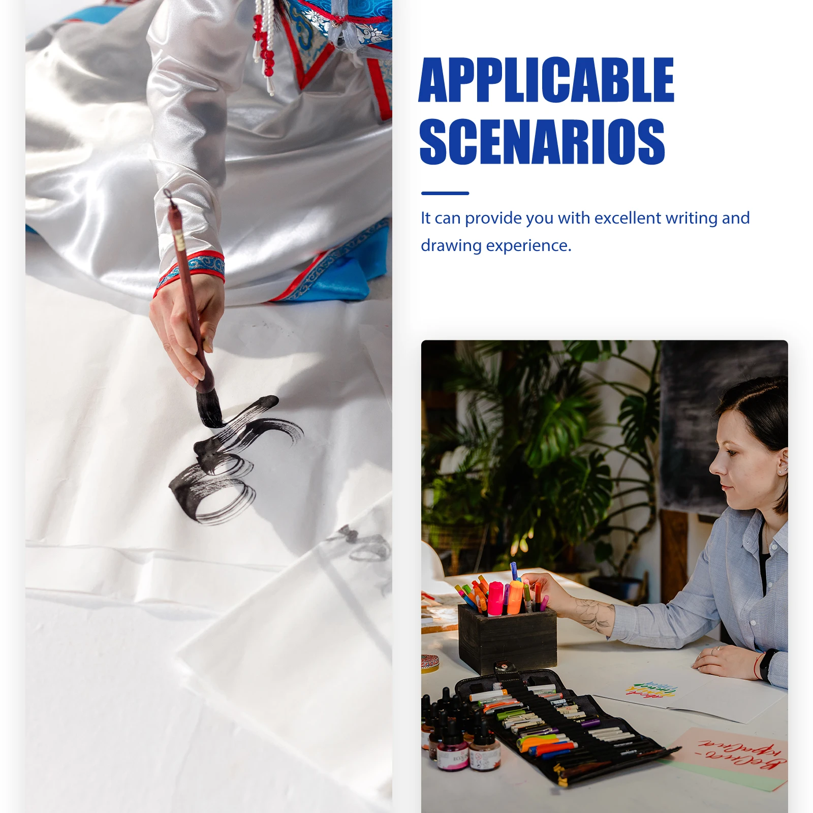 

100 Sheets Rectangular Lens Xuan Rice Calligraphy Writing Painting Scrapbooking DIY Crafts Durable Drawing