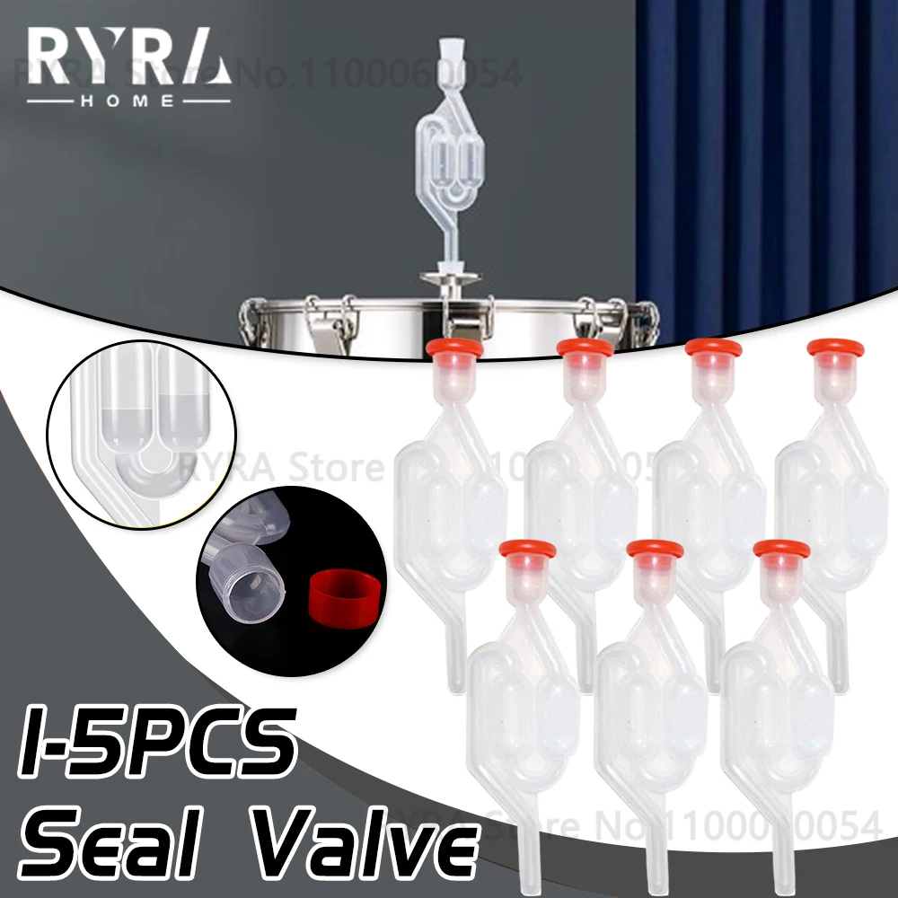 Transparent Air Lock S-Shape Airlocks Fermenter Seal Valve Beer Brewing One-way Wine Fermentation Check Valve Plastic Air Lock