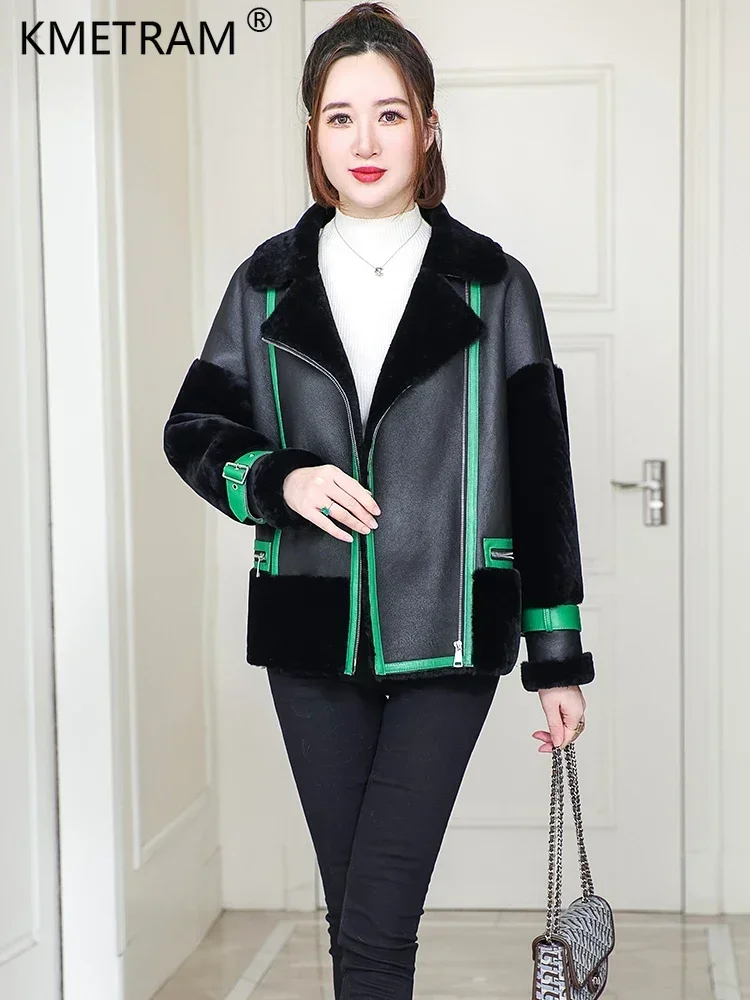 Manteau en fourrure véritable pour femmes, vestes en cuir de peau de mouton véritable, vêtements d'extérieur à la mode, Chester Abrigos, automne, hiver, nouveau, 2023