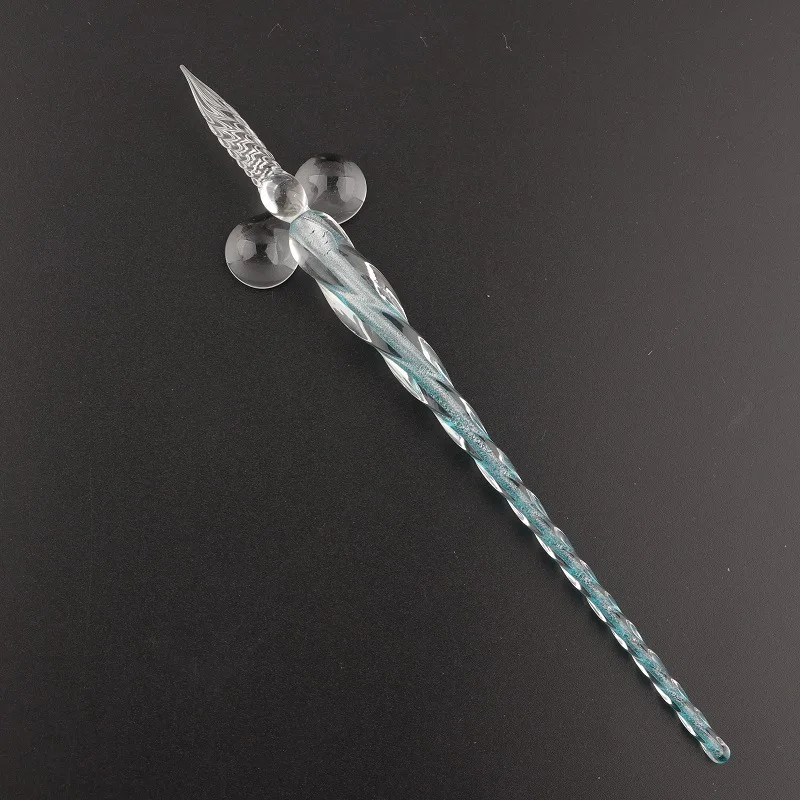 New Exquisite 3/7/15 Pcs 3D Flower Glass Pen Set Handmade Crystal Dip Pen With Ink For Drawing Calligraphy Kids Gifts Stationery