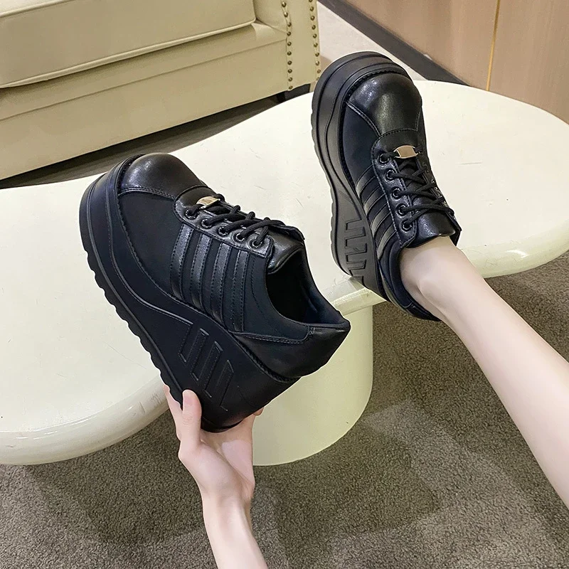 New Brand Punk Street Fashion White Gothic Style Girls Cosplay Platform High Heels Sneakers Wedges Shoes Woman Pumps Big Size 43