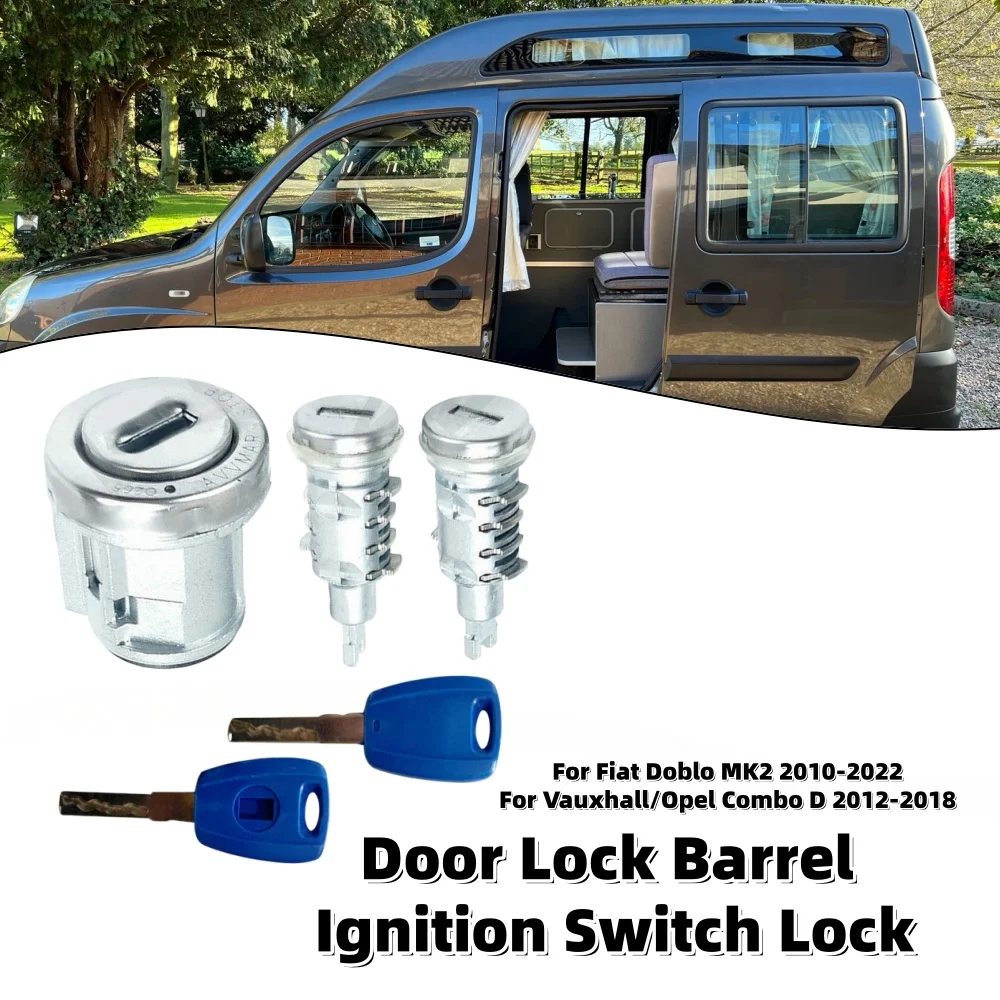 RV Door Lock Barrel Ignition Switch Lock With Key For Fiat Doblo MK2 Vauxhall Combo D Auto Ignition Door Lock Cylinder Part