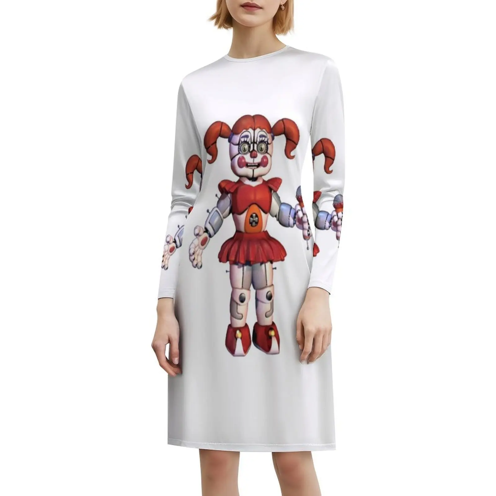 فستان حفلات أنيق للسيدات من Circus Baby Fnaf على شكل حرف A مع خيارات قصيرة/طويلة/بدون أكمام Fnaf Michael Afton Five Nights At