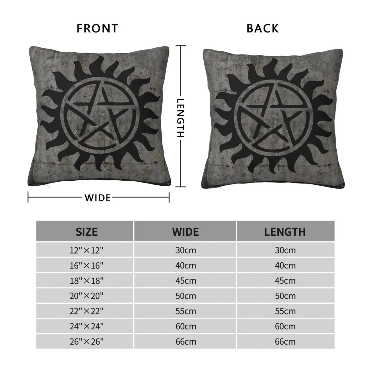 Supernatural Anti-Possession Symbol Square Pillowcase Polyester Linen Velvet Creative Decorative Pillow Car Cushion Cover 18