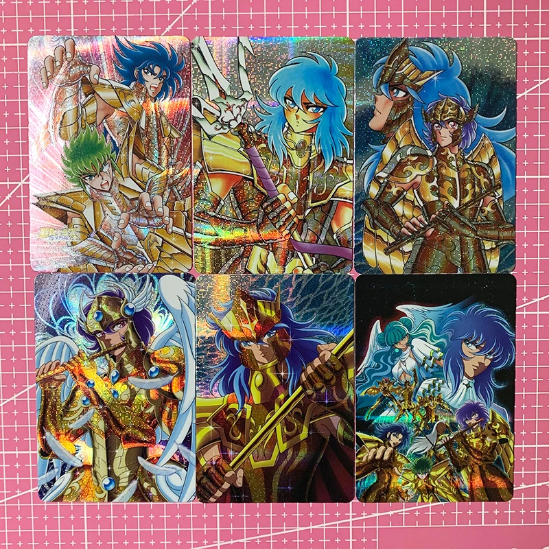 Saint Seiya DIY Aldebaran Death Mask Aiolia Dohko Aiolos Shura Afrodyta Refrakcyjny brokat Karta kolekcjonerska Prezenty świąteczne