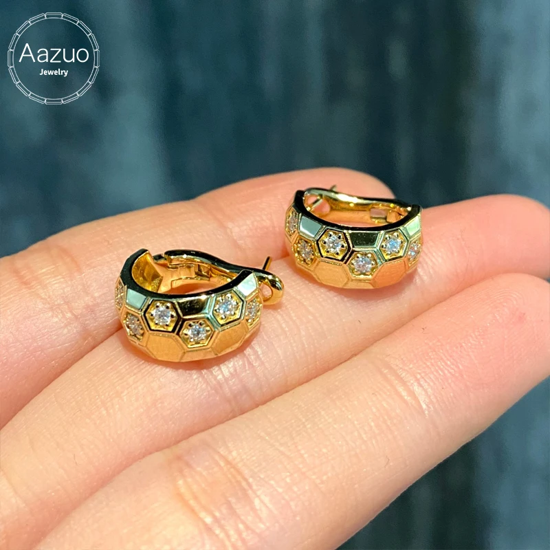 

Комплект ювелирных изделий Aazuo, 18-каратное твердое желтое золото, настоящие натуральные бриллианты, роскошные ювелирные изделия, серьги, браслет, подарок для женщин, свадебная вечеринка AU750