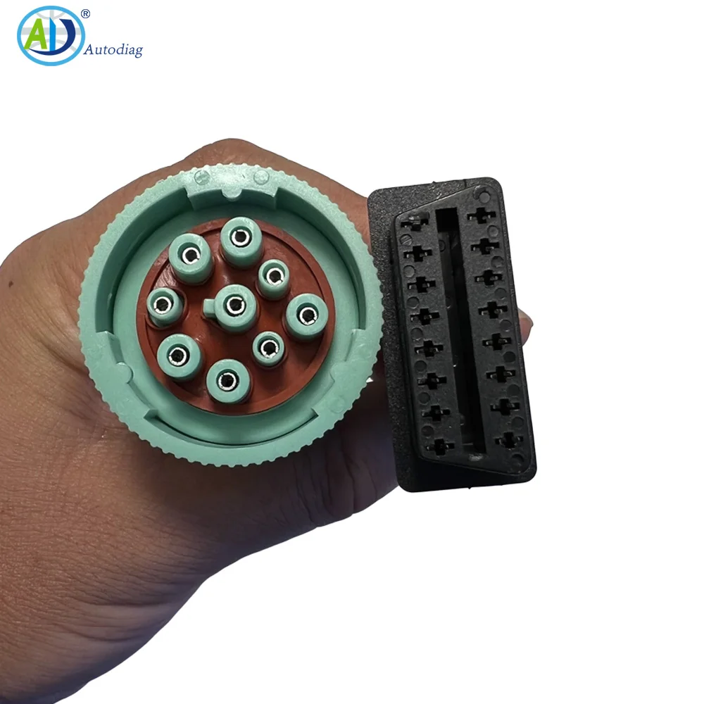 Autodiag OBD2 J1939 9-Pin Adapter Cable – For ELD & GPS Trackers On Heavy-Duty Trucks & Buses
