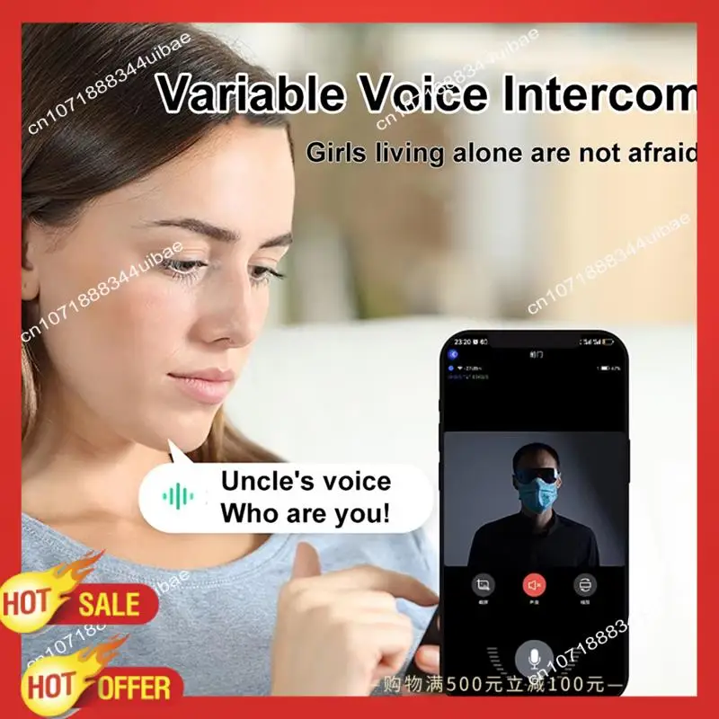 B47C Wireless Wifi Doorbell Camera Video Two-Way Intercom Doorbell Smart Home Voice Change Doorbell Night Vision Camera