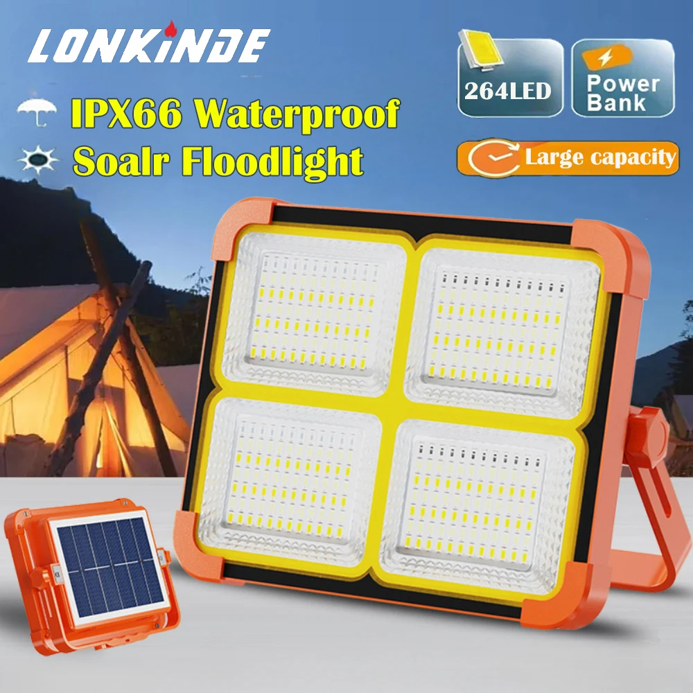 luz de inundacao solar recarregavel refletor led portatil holofote ao ar livre projector floodlight lampada solar 2000 w 01