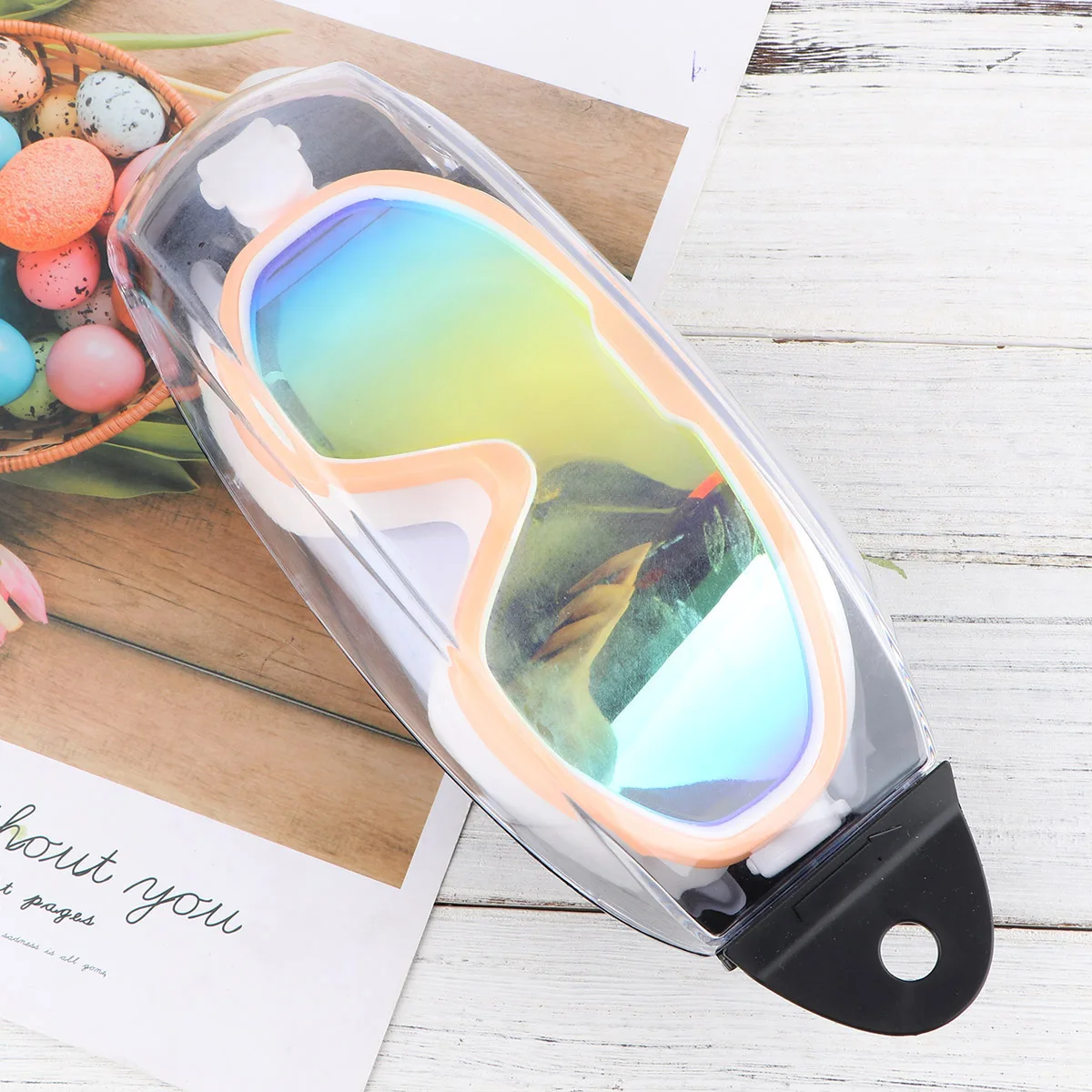 Waterproof Swimming Goggles Anti-Fog Diving Eye Protector Thickened Seal Snap Fit Unisex Pink For Pool Outdoor Use