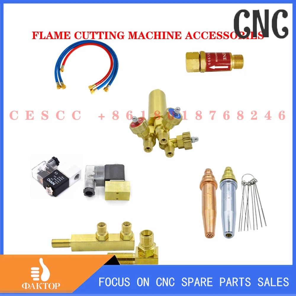 

Flame cutting machine accessories DC DC24V solenoid valve copper connector acetylene propane cutting nozzle trachea