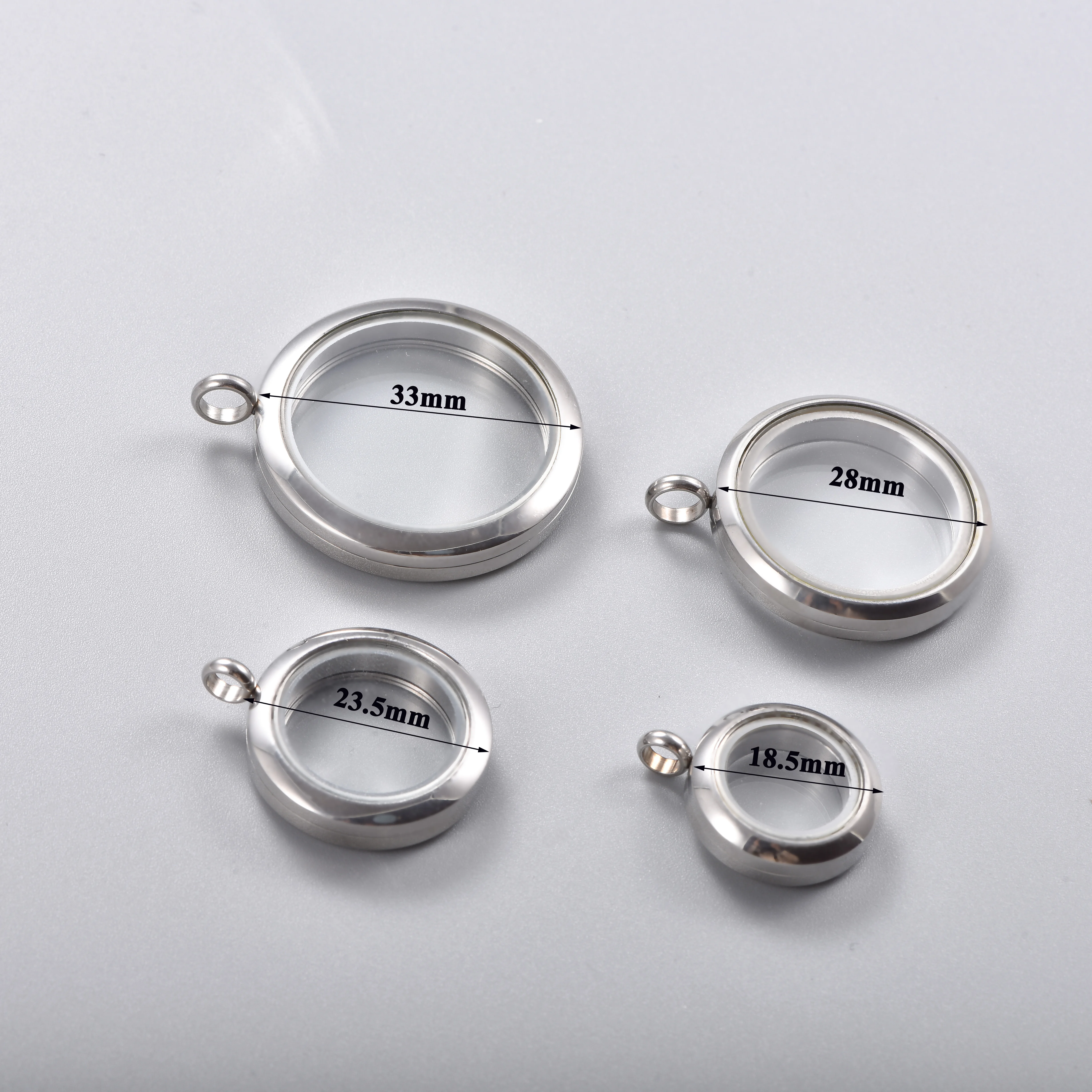 Edelstahl Runder Glas-Medaillon-Anhänger, personalisierbare Fotorahmen-Halskette, wasserdicht, DIY-Erinnerungsstück, Geschenk für Familie und Freunde – Detail 5