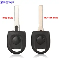 jingyuqin 10ps Uncut Blade HU66 HU162T Blade Car Key Blank Case For VW Volkswagen Passat Transponder Key Shell