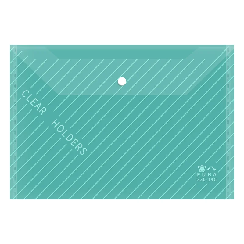 10pcs A4 File Bag Transparent Plastic Thickened Large-capacity Waterproof Snap-on Type Test Paper Storage Bag for Archives