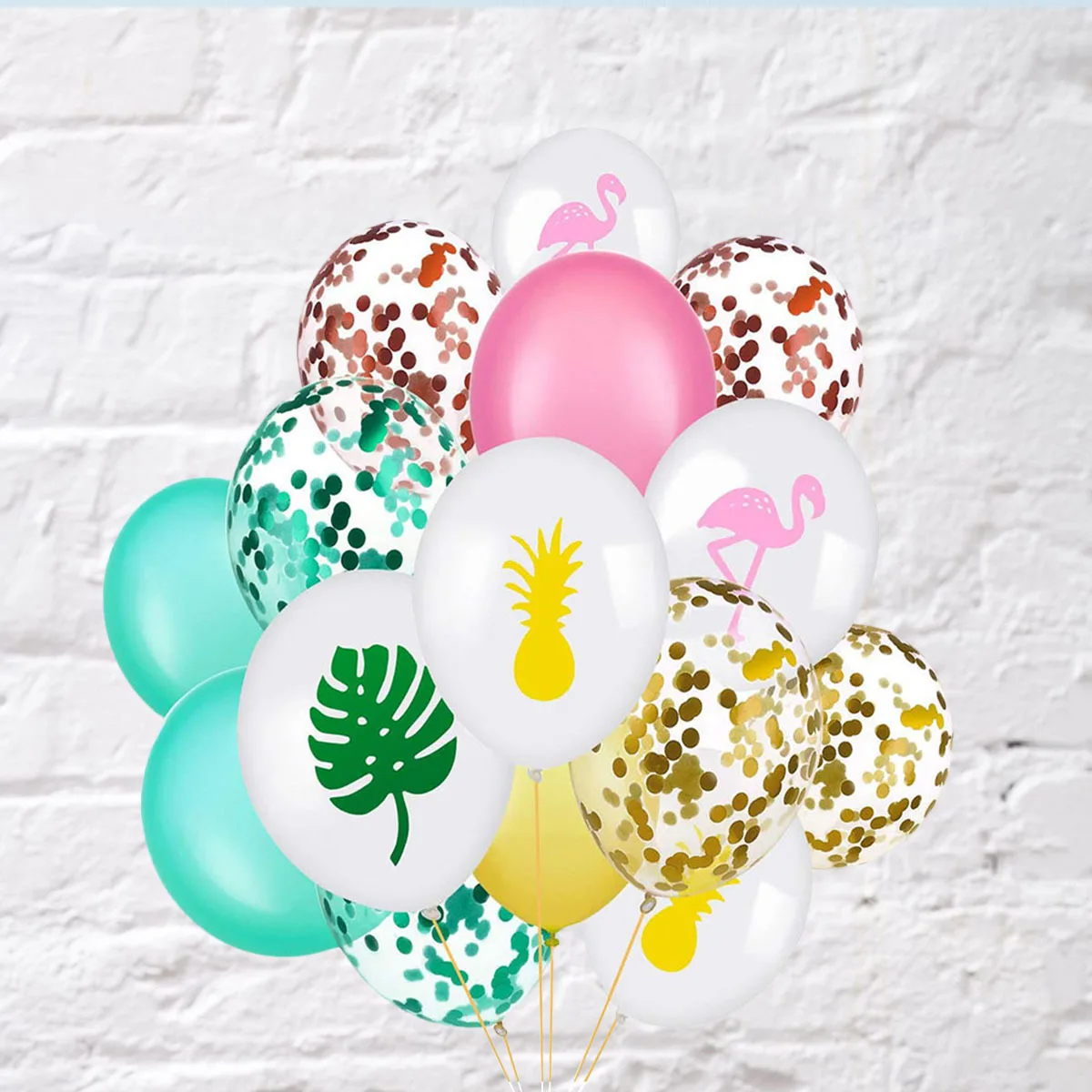 

3 Pcs Balloons Party Decoration Hawaii Tropical Leaf Rose Gold Flamingo Pineapple