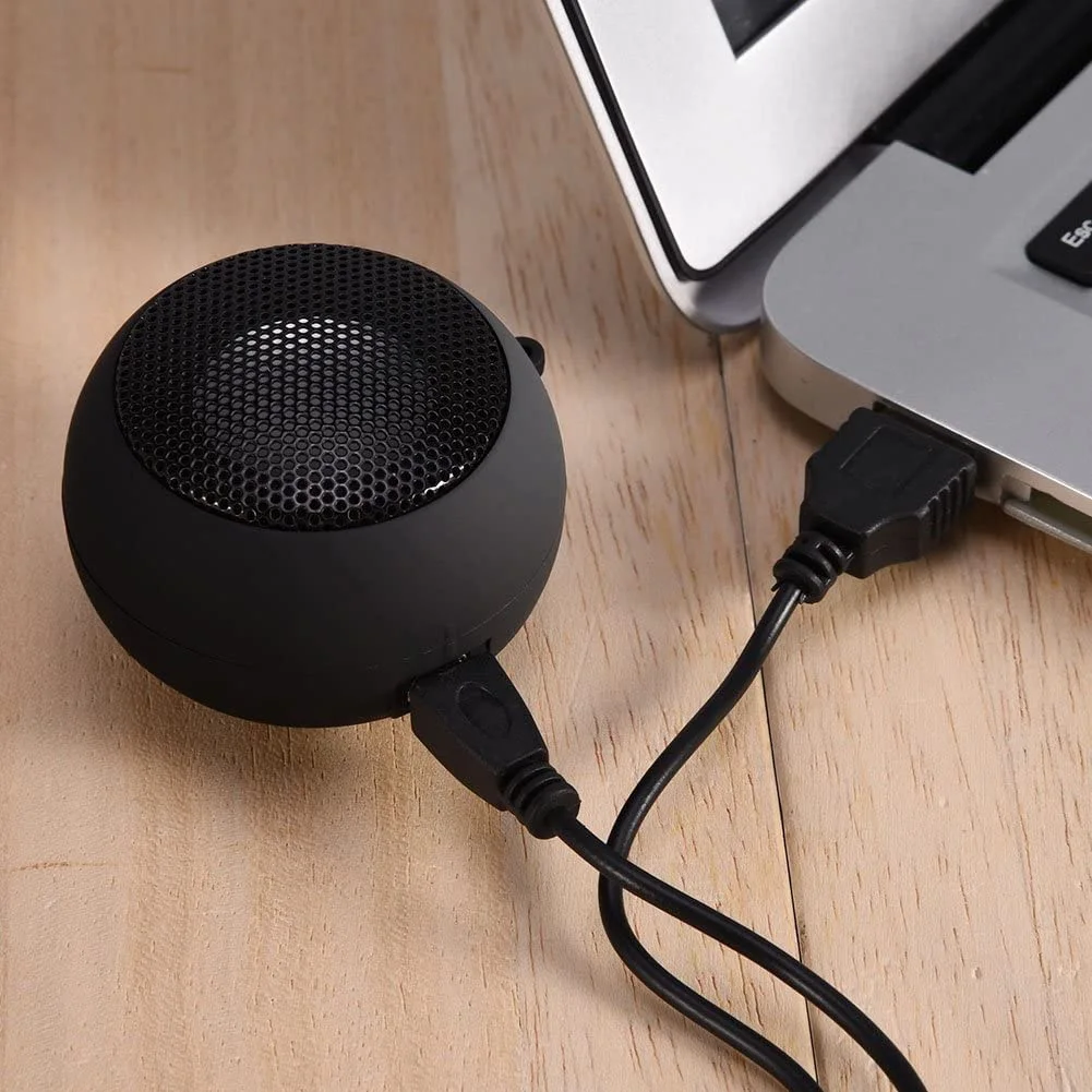 #92J Consumer Electronics,Mini Portable Travel Loud Speaker with 3.5mm Audio Cable Low Voltage (black)