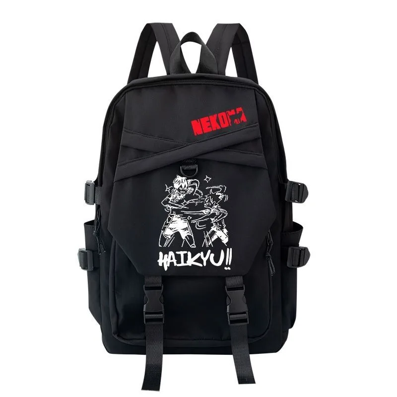 29×45×13cm Black White, Haikyuu, Student Kids Teens School Bags, Large Capacity Mochilas Anime Backpacks For Girls Boys Gift