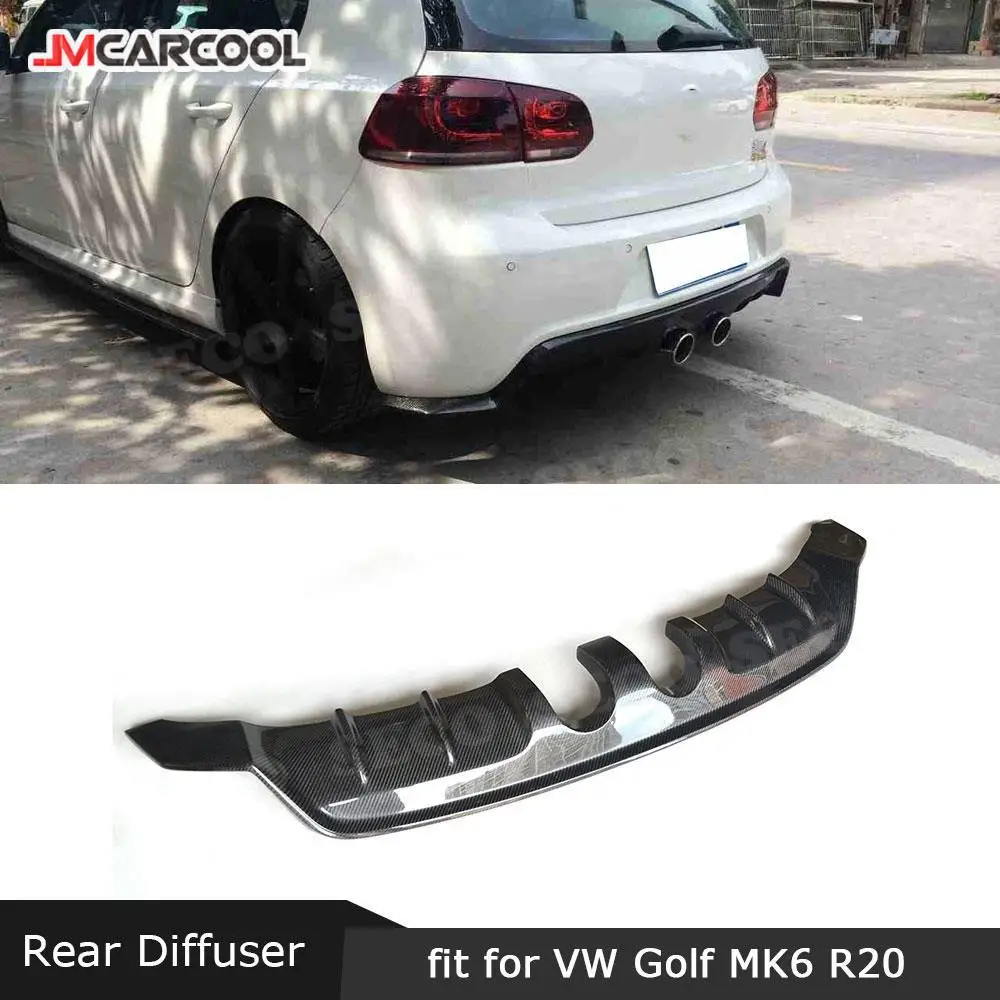 For Volkswagen VW Golf 6 VI MK6 R20 2010-2013 Rear Diffuser Lip Spoiler Carbon Fiber / FRP E Style Rear Hugger Bumper Guard