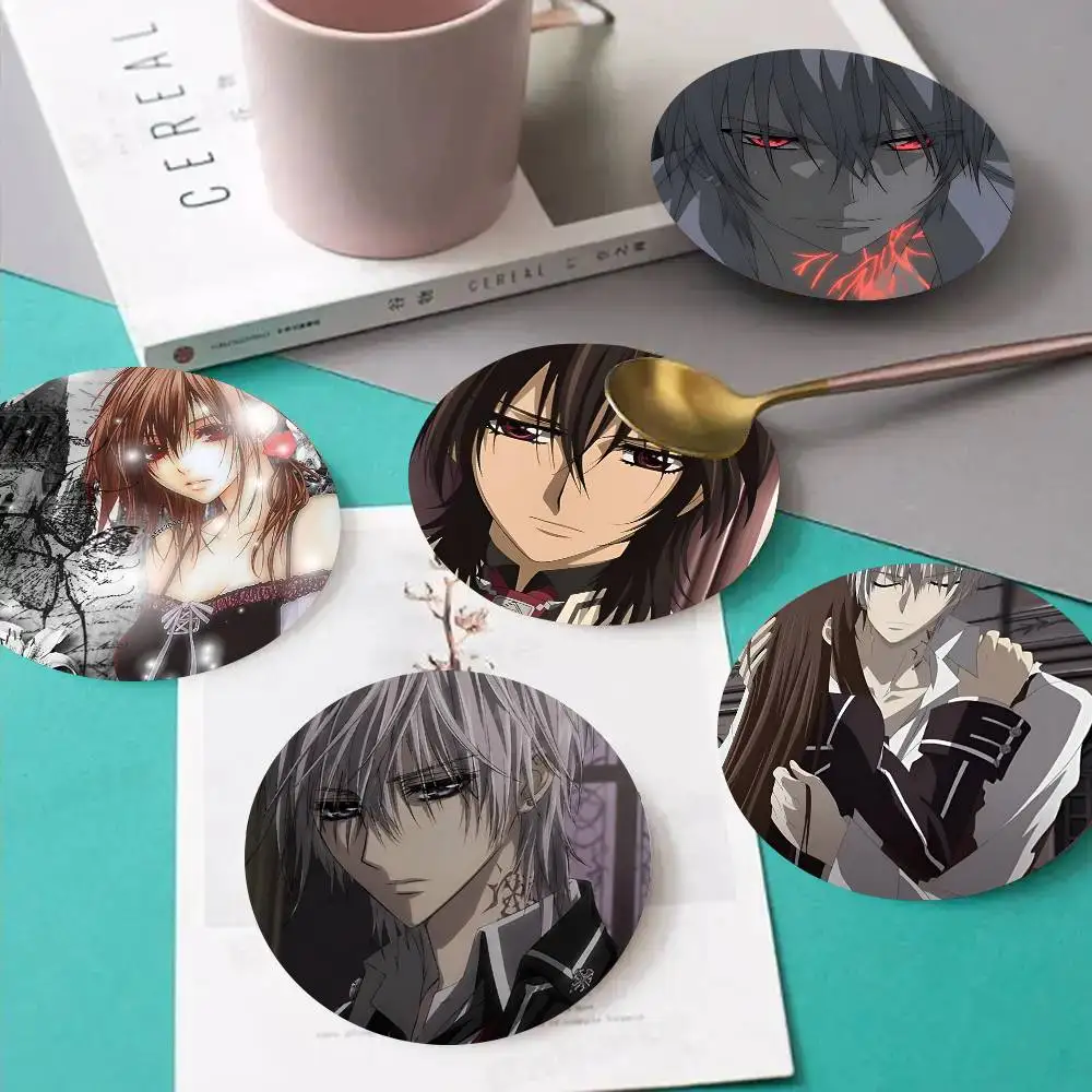 1pc Anime Vampire Knight Wooden Coaster Colour Printing Cup Mat Home Desk Decoration Gifts