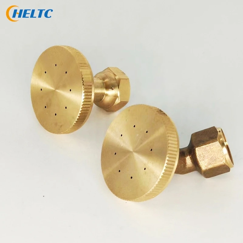 1*Sprayer Irrigation Systems 8 Hole Golden Brass Garden Sprinkler Head High Pressure Windproof Straight Curved Atomizing Nozzle