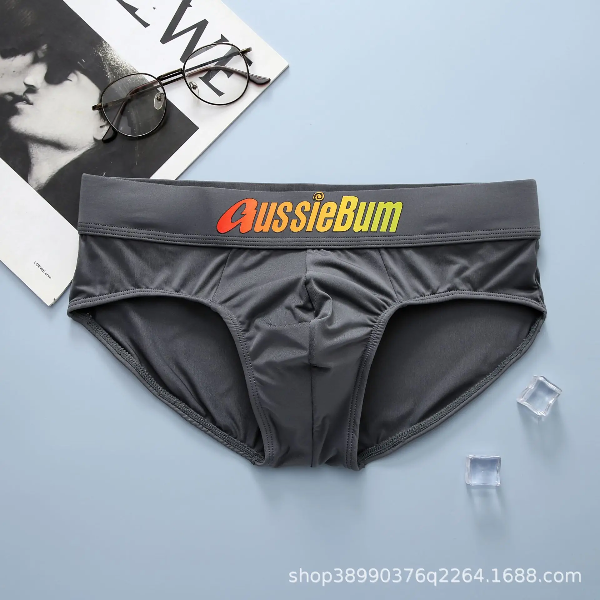 Aussiebum 남성용 브리프, 밀크 실크, 낮은 허리 탄성, 편안한 U 볼록 가방