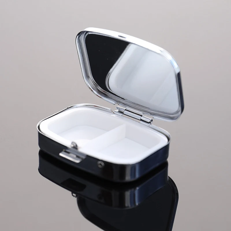 Health Care Lightweight Waterproof Metal Pill Organizer Portable Round Square Pill Box Pill Container Weekly Pill Splitter Box