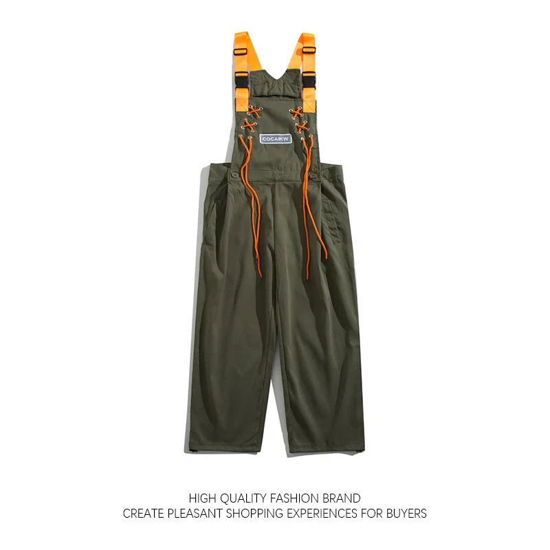 High Street Work Suit Strap Pants Men Women Loose Casual Wide Leg Sling Jumpsuit with Straps Couple Sports Straight Leg Rompers