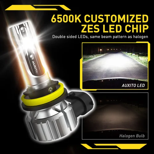 Imagen 2 del producto AUXITO 2 uds H8 H11 bombilla LED luces antiniebla faro de coche H16JP HB4 9006 9005 HB3 lámpara LED DRL luz de conducción 6500K blanco 12V nuevo