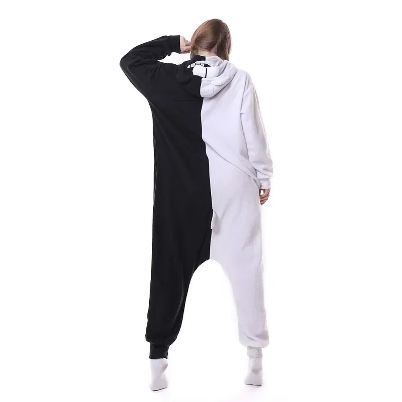 qwerrtyu. 123456 HKSNG الكبار Kigurumi بيجامة للحيوانات أسود أبيض الدب Monokuma نيسيس تأثيري حلي حفلة asdffghjk 987764