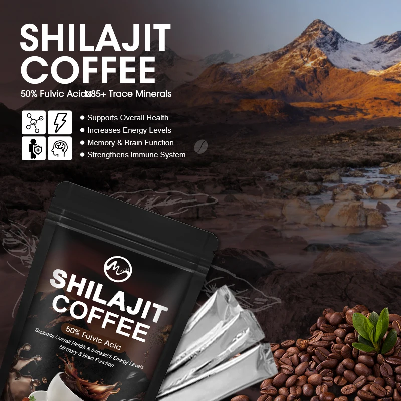 Minch 100g Shilajit Coffee with Xylitol Guarana Extract Ginseng Chaga Reishi Memory & Brain Function Strengthens Immune System