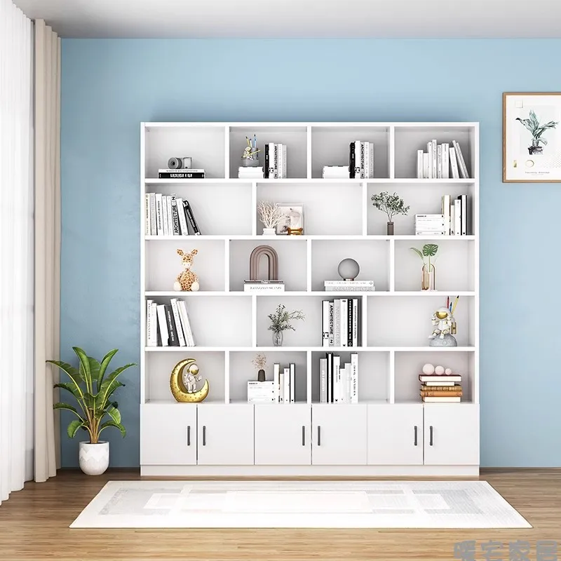 

Solid wood children's bookshelf bookcase integrated wall shelf floor-to-ceiling household storage locker library custom cabinet